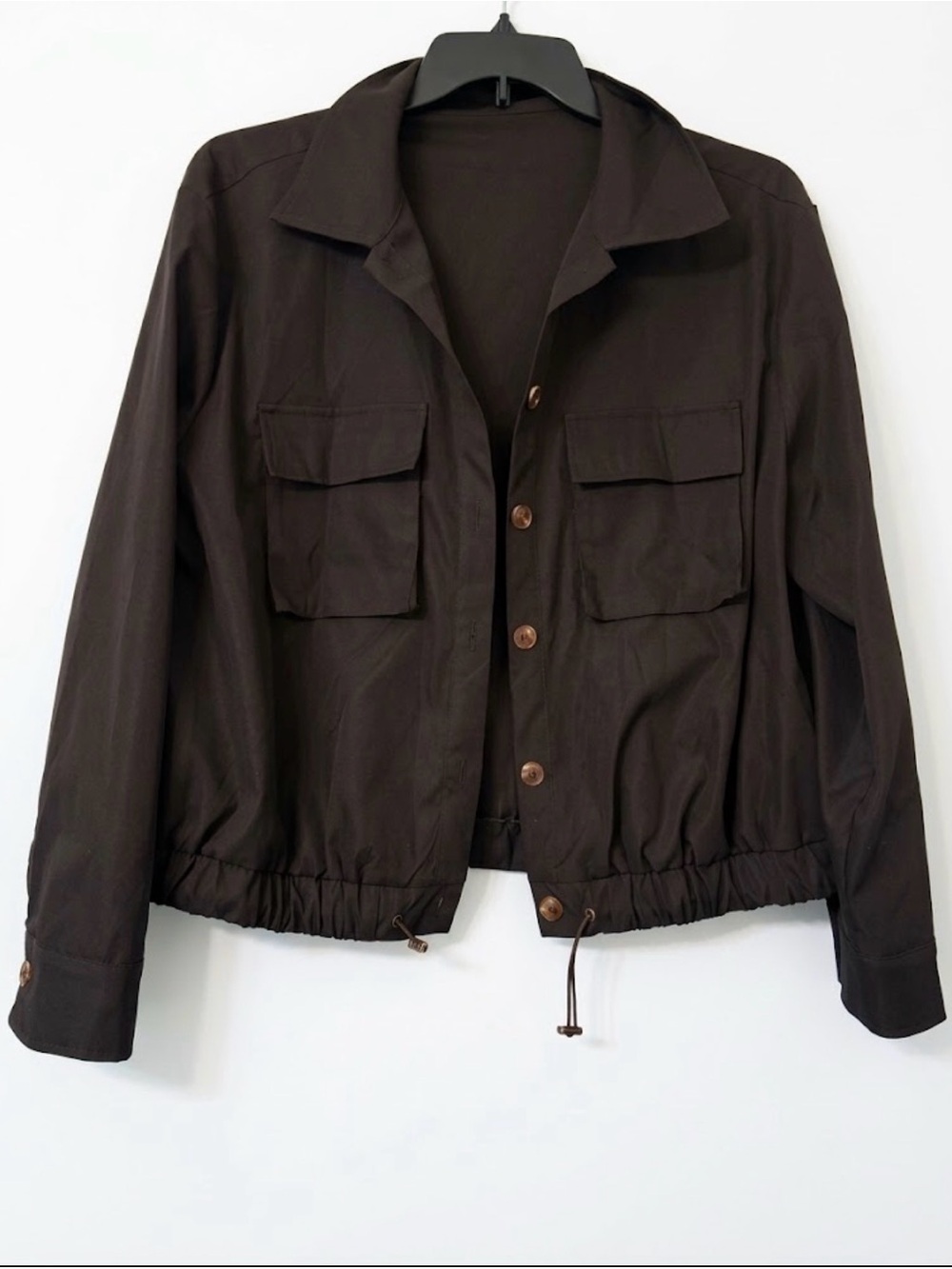 Source Unknown Black Utility Jacket with Drawcord Hem